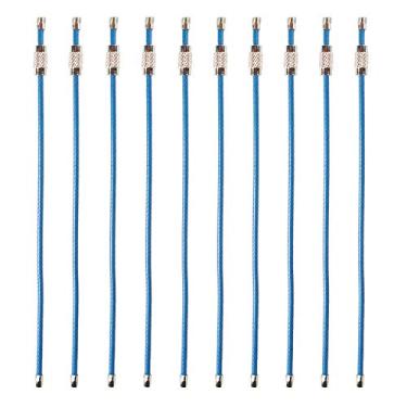 Imagem de Millennial Essentials Pacote com 20 chaveiros de fio de aço inoxidável revestidos de nylon colorido de 2 mm 16,3 polegadas para pendurar etiquetas de bagagem ou etiquetas de identificação (azul claro,