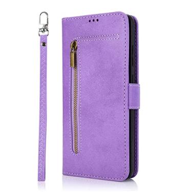 Imagem de Carteira para Samsung Galaxy S22 S21 S20 FE S10E S9 S8 Nota 20 10 9 8 Couro Ultra Plus Slot para Cartão Magnético Capa de Telefone, Roxo, Para S20FE (5G) S20Lite