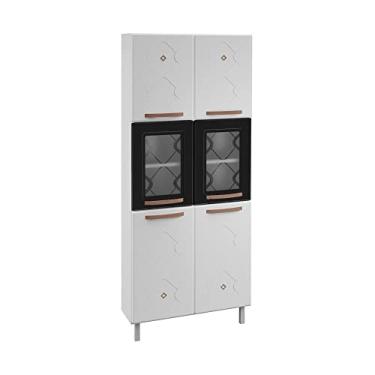 Imagem de Paneleiro Duplo de Aço 80cm Regina Multimóveis Glass Cr6133 Branco/preto