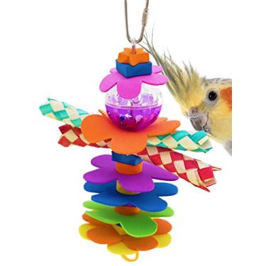 Imagem de Bonka Bird Toys Grande Espumoso Delight Flor Power Cracker Shred Burst Bird Toy Papagaio Gaiola Brinquedos Triturador Calopsitas Conures Multicolorido 1861
