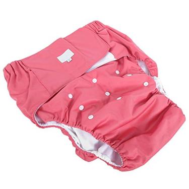 Imagem de Fralda, fralda de adulto lavável à prova de vazamento ecológica reutilizável com boa absorção de água para pessoas com deficiência para incontinência para idosos para amamentação (705 rosa vermelha)