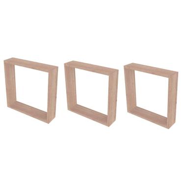 Imagem de Conjunto com 3 Nichos Quadrados KitCubos Carvalho Mel