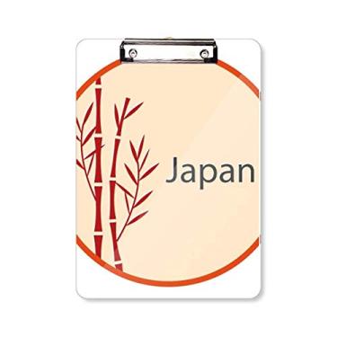 Imagem de Japan Culture Placa de apoio para prancheta com padrão de bambu vermelho A4