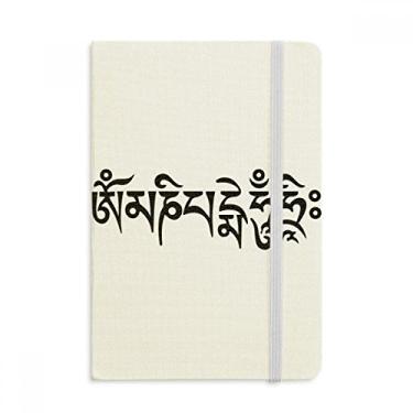 Imagem de Caderno com estampa de personagem em sânscrito da Cultura, capa dura em tecido, diário clássico