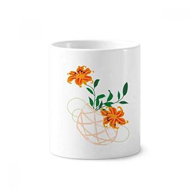 Imagem de Suporte de caneta de escova de dentes com padrão de arte da cultura tradicional chinesa suporte de cerâmica copo lápis