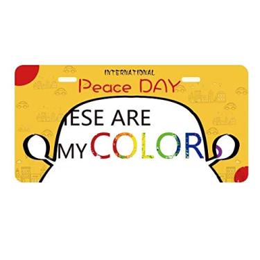 Imagem de DIYthinker LGBT Bandeira de arco-íris "Estas são minhas cores" placa etiqueta decoração de carro dia da paz