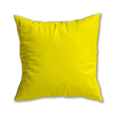 Imagem de Capa de Almofada Cor Lisa Suede Zíper Invisível (Amarelo - 45 x 45 cm)