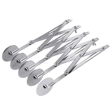 Imagem de Frantic RAY cortador de pastel de 5 rodas de aço inoxidável expansível Pizza Slicer multi redondo faca de assar cortador de biscoito massinha cortador de massa