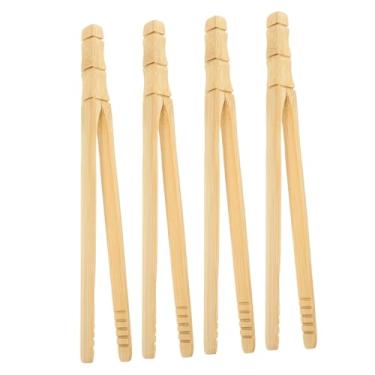 Imagem de HEMOTON 4 Pcs Pinças Para Picles Clipes De Lavagem De Copo Pinças De Salada Clipe De Chá Solto Pinças De Pão Clipe De Pinça Para Xícara De Chá Bambu Copo Doméstico Chá De Kung Fu
