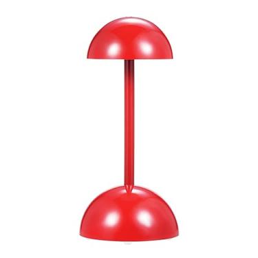 Imagem de Abajur de mesa moderno em formato de cogumelo Abajur de cabeceira com controle de toque LED Abajur de cabeceira sem fio 3 cores claras Stepless regulável recarregável para sala de estar e quarto