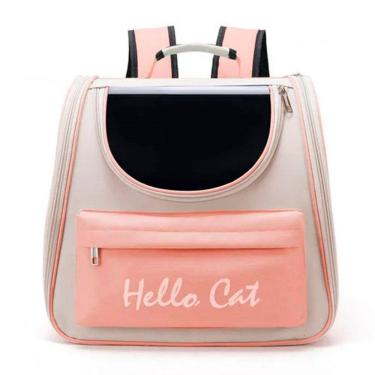 Imagem de Mochila Bolsa Transporte Gato Pet Animais Estimaçao Visao Panoramica Pequeno Medio Porte Viagem Passeio Caminhada Ventilaçao Bolso