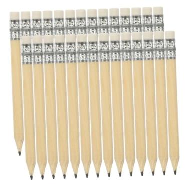 Imagem de LALAFINA 50 Unidades lápis de golfe caneta pen Lápis de custo-benefício apagador shorts lápis pequenos lápis de log apagável lápis curto kits haste redonda lápis de escrever de madeira