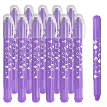 Imagem de PATIKIL Giz de cera de aquarela, 12 peças de giz de cera laváveis e misturáveis para colorir, desenhar, pintar, roxo claro