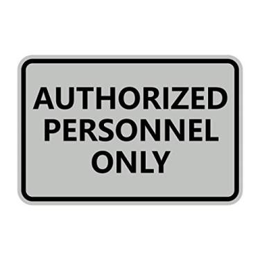 Imagem de Signs ByLITA Placa clássica emoldurada autorizada somente (cinza claro) - médio