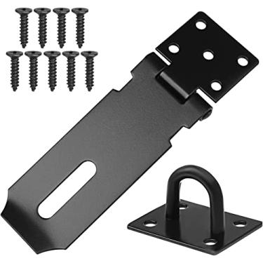 Imagem de Ferrolho de cadeado de 10 cm Fecho de cadeado de aço inoxidável com parafuso de fixação para portas externas, armário de janela, gaiola para animais de estimação