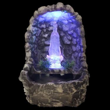 Imagem de Fonte de água decorativa fátima gruta cascata imagem luz colorida