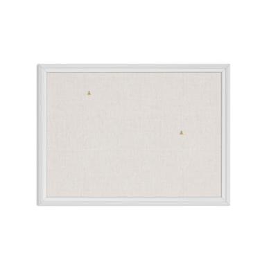 Imagem de U Brands Quadro de avisos de linho Farmhouse, 58 x 43 cm, moldura estilo madeira branca, superfície de fixação de grau industrial