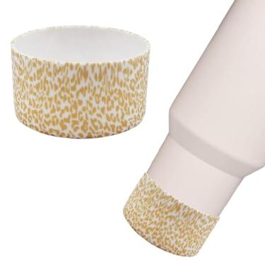 Imagem de Gliquran Bota protetora de silicone leopardo para Stanley Quencher H2.0 40 30 567.0 g & IceFlow Flip 30 567.0 g, Cheetah Water Bottle Boots Accessories