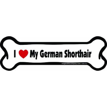 Imagem de Imagine This Ímã de carro Bone, I Love My German Shorthair, 5 cm x 17 cm