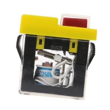 Imagem de harayaa Interruptor eletromagnético Botão de pressão 250V 6A Interruptor inteligente prático para moedor Ferramenta elétrica Equipamento elétrico