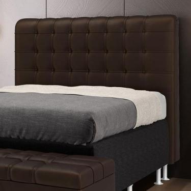 Imagem de Cabeceira Rana 160 Modulada Estofada N-027 Veludo Marrom Chocolate Ara
