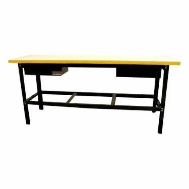 Imagem de Bancada Oficina Aberta 400kgf Com 2 Gavetas Tampo de 40mm Pintura Epóx