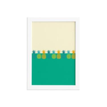 Imagem de Quadro Abacaxis Meio a Meio Moldura Branca 33x43cm - Quartinhos