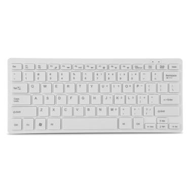 Imagem de Teclado Com Fio Pequeno, Mini Teclado Com Fio USB Ultrafino Teclado Com Fio Teclado Pequeno Com 78 Teclas Teclados para Computador Desktop Laptop PC (Branco)