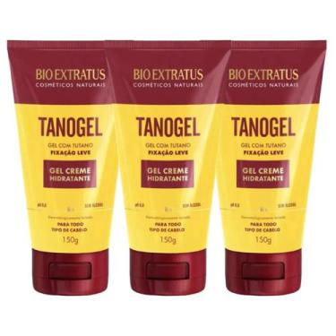 Imagem de Kit 3 Tanogel Hidratante Fixador Gel Creme 150g Bio Extratus - BIOEXTR