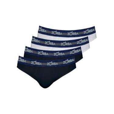 Imagem de Kit com 4 Cuecas Slip Zorba 0764 Colorido, Branco, GG