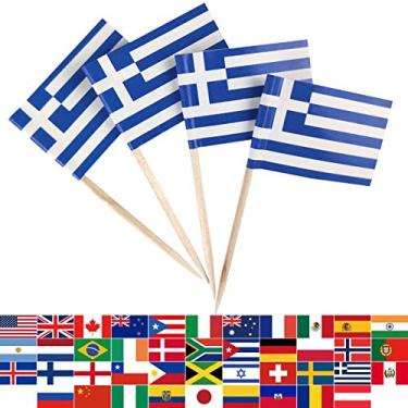 Imagem de Bandeira nacional de palito de dentes JBCD, Greece, 1.38" x 0.98''