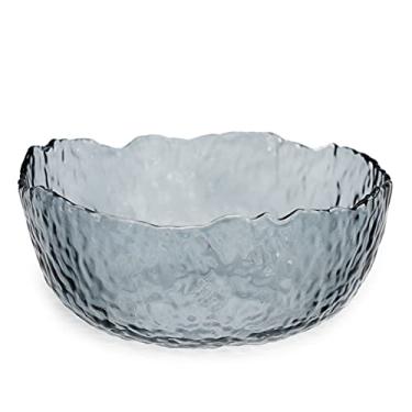 Imagem de TOSSOW Tigela de vidro para salada de forma irregular, tigelas de mistura de pirex de 740 ml para preparação de cozinha, frutas, lanches, sobremesas e pratos de doces ou tigelas de nozes (cinza)