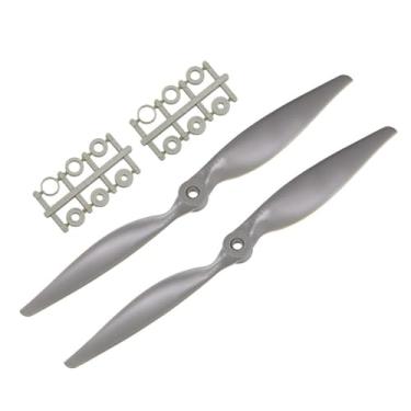 Imagem de TOP-VIGOR 2pcs CW RC Propellers 1155 11 x 5.5 Inch 2-Vane RC Vehicle Propellers Replacement for RC Airplane with Adapter Rings Nylon Gray