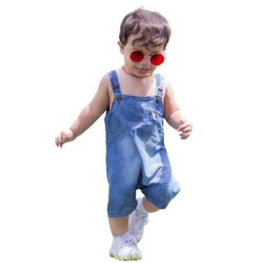 Imagem de Jardineira Jeans Bebê e Infantil Bordado e Botões em Madeira - Patrulh