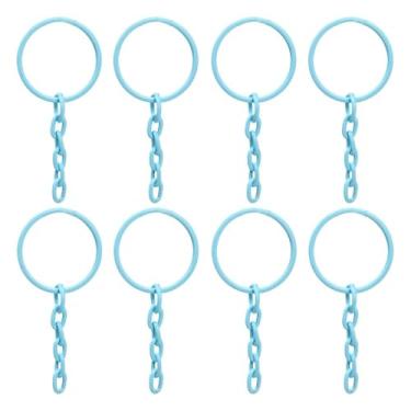 Imagem de Argola 23mm Com Corrente Elo Para Chaveiro (Azul)