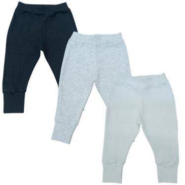 Imagem de Calças Mijão Bebê Algodão Kit C/3 - Mellane Baby, Preto, Gelo, Off whi