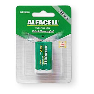 Imagem de Bateria 9V Recarregável 320 mah Ni-Mh Alfacell