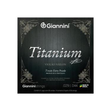 Imagem de Kit 3 Encordoamento Violão Nylon Giannini Titanium Tensão Extra Alta G