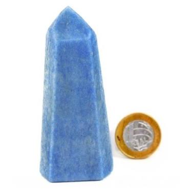 Imagem de Ponta Quartzo Azul 8 a 9 cm 120 g Pedra Natural Tipo B - CristaisdeCur