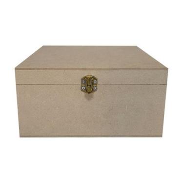 Imagem de Caixa Quadrada com Dobradiça e Fecho Personalizado 20x20x10 Kit 5un Md