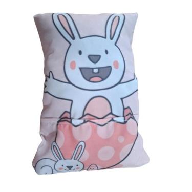 Imagem de Almofada Coelho Páscoa Presente Com Bolso Para Chocolate Almofada Chei