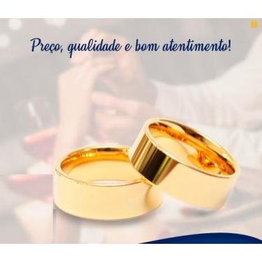 Imagem de Alianças 7 mm Casal Par Casamento Ouro 18 Kilates Noivado Casal Maciça