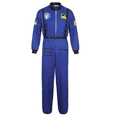 Imagem de Hengzhifeng Fantasia Aastronaut masculina espacial macacão adulto Halloween (pequeno, azul)