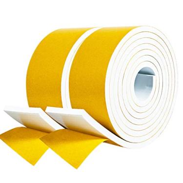 Imagem de fowong Vedação de Porta com Vedação Contra Intempéries, Espuma Isolante Branca para Porta Deslizante, 2"x1/4"x13 Pés, Tiras de Espuma Adesiva Sem Resíduos para Isolamento Acústico (2 Pol * 1/4 Pol)