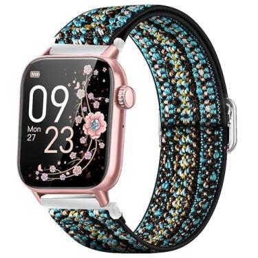 Imagem de Compatível com pulseiras de relógio inteligente AKUMAKA, pulseira de reposição ajustável de nylon elástico Lamshaw para homens e mulheres, compatível com relógio inteligente AKUMAKA G39, T90, 209DK