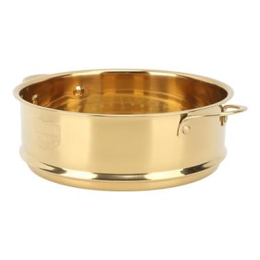 Imagem de Cesta de Vapor de Aço Inoxidável, Rack de Vapor Empilhado, Grade de Vapor de Orelha Dupla Com Design de Drenagem, Panela de Vapor de Vapor para Pães de Cozinha Vegetal (GOLD)