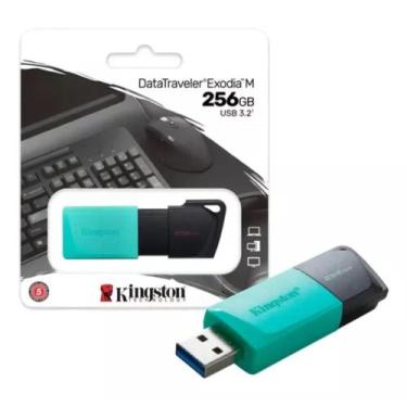 Imagem de Pendrive 256gb Usb 3.2 Exodia DataTraveler Preto/Verde - Kingston