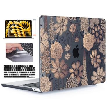 Imagem de YSCLBAHUK Capa compatível com MacBook Air 15 nch 2024 2023 M3 A3114 M2 A2941, capa rígida, capa de teclado, protetor de tela e filme trackpad para Mac Air 15,3 polegadas Retina Display e Touch ID,