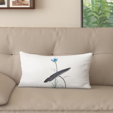 Imagem de Sladjana Capa de almofada de sofá requintada estilo chinês com estampa de lótus - eleve seu espaço de vida (61 x 81 cm, JYHH-O)