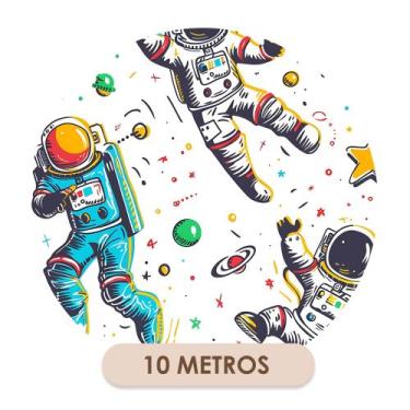 Imagem de Papel de Parede  Adesivo Aventura Espacial Astronautas e Universo Colo